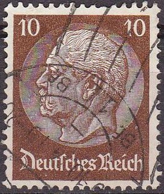 Alemania 1933 Scott 421 Sello º 85 Cumpleaños de Von Hindenburg 10 Michel518 Deutsches Reich Allemagne Duitsland Germania Germany Alemagne Deutschland